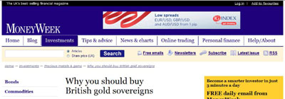 MoneyWeek - Why You Should Buy British Gold Sovereigns